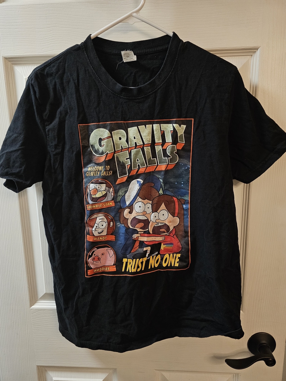 Gravity Falls Kids' Black Graphic Tee - Trust No One